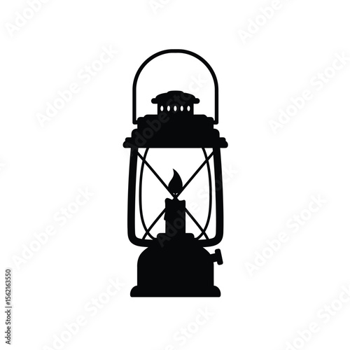Isolated vintage oil lamp with an antique metal and glass design, perfect for old-world lighting or rustic decoration