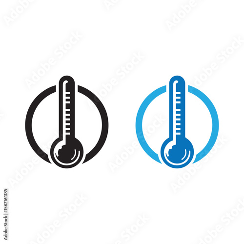 Thermometer logo vector on a white background. Thermometer icon illustration 