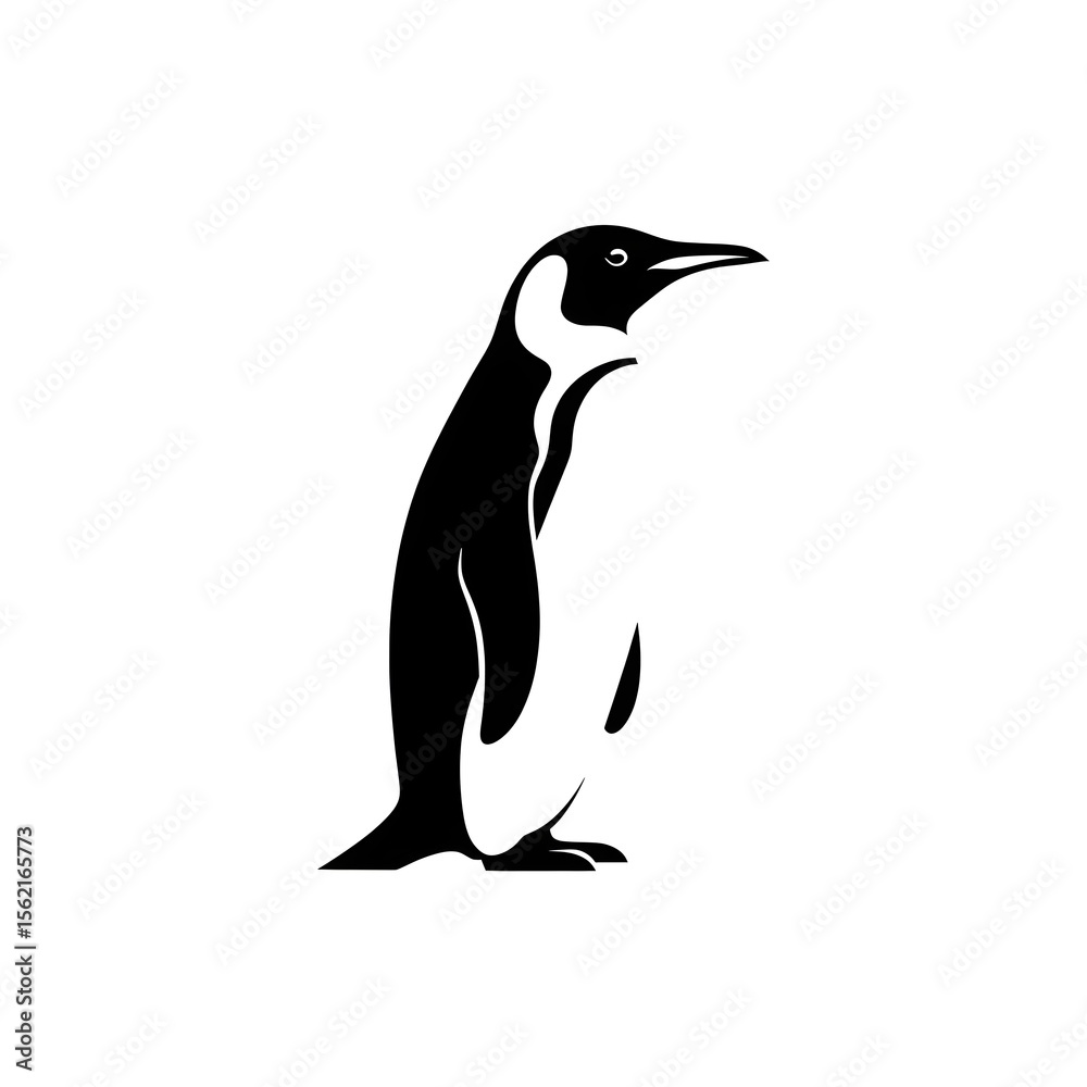 Fototapeta premium One penguin Silhouettee photo image