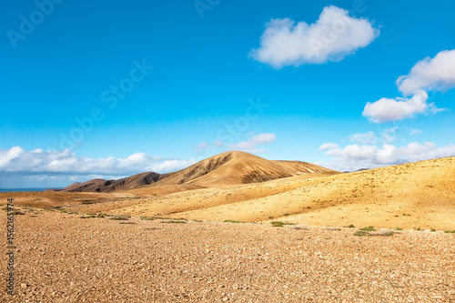 Mountain landscape, Island Fuerteventura, Canary Islands, Spain, Europe. photo
