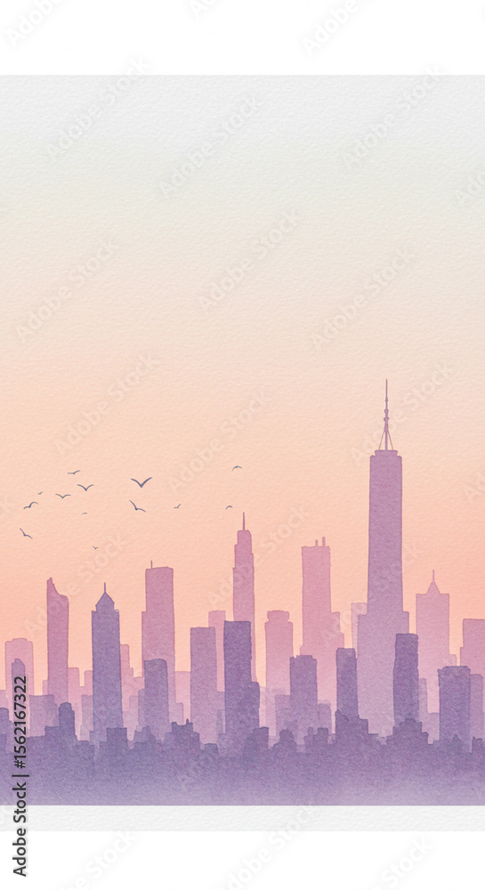 Obraz premium chicago skyline at sunset vector