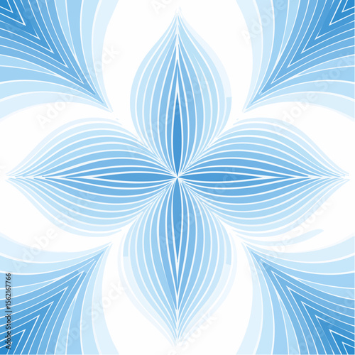 Abstract Blue Floral Geometric Pattern Background