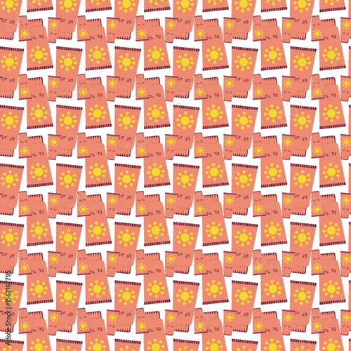Seamless Pattern Featuring Sunscreen Bottles with Bright Summer Designs