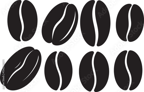 coffee bean silhouette vector illustration