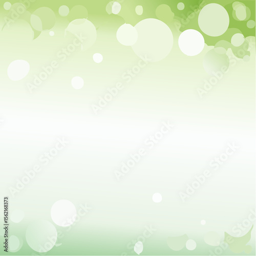Abstract Green And White Bokeh Background With Soft Circles