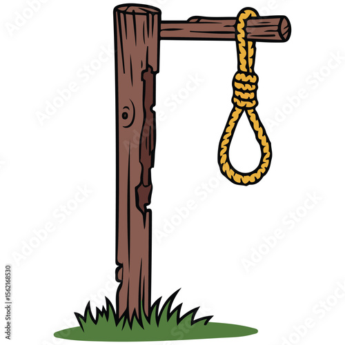 Historical execution device medieval vector illustration isolated on white background