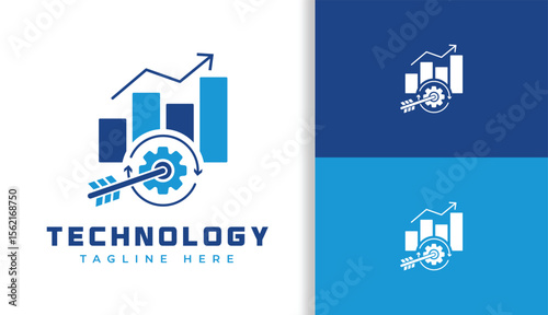 TERGET GROW LOGO, BUSINESS AUTOMATION LOGO, LOGO IN BLUE