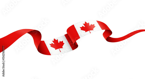 Celebrating Happy Canada Day with Canada Flag and Waving Ribbon Illustration on a Bright Background Banner for Festive Spirits and National Pride
