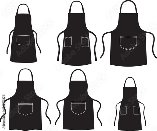 kitchen apron silhouette vector illustration