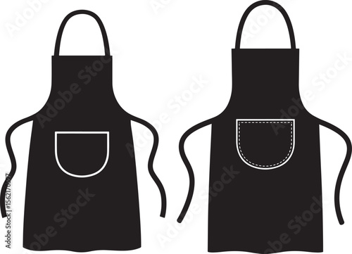 chef cooking apron silhouette vector illustration