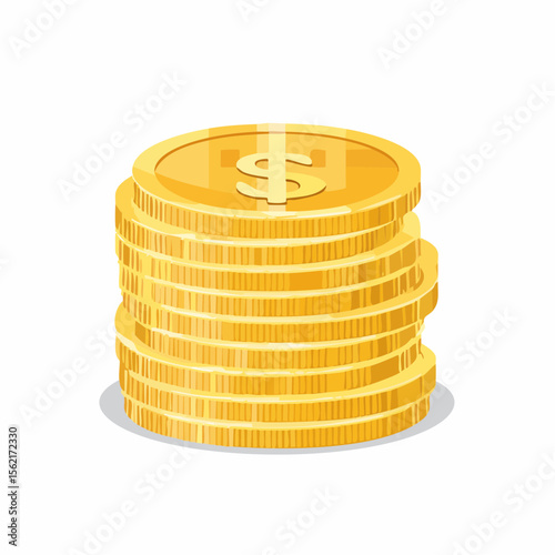 Stack of Gold Coins with Dollar Sign