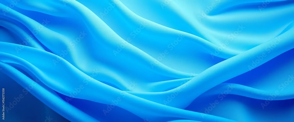 Obraz premium Soft blue fabric waves, abstract tranquil design, calming wallpaper, screen, textile