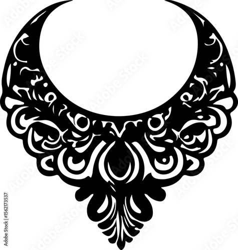 Necklace Silhouette Vector Art, Elegant Necklace Vector Design, Fashion Jewelry Silhouette Art, Stylish Necklace Vector Illustration, Minimal Necklace Silhouette Art, Black Necklace Vector Design, Jew