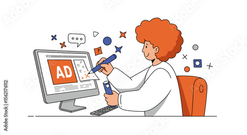 Creative digital marketing concept in flat style vector illustration for advertising design