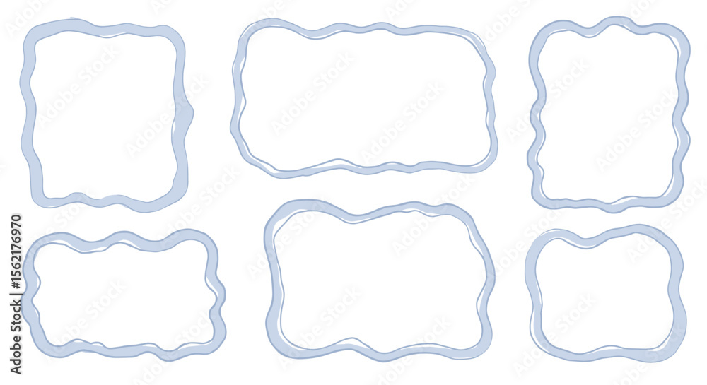 Fototapeta premium Wavy frame collection vector illustration for design projects