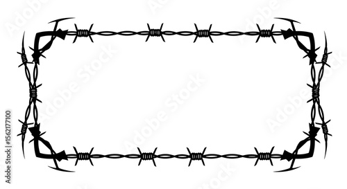 Barbed wire frame vector illustration for design projects and posters
