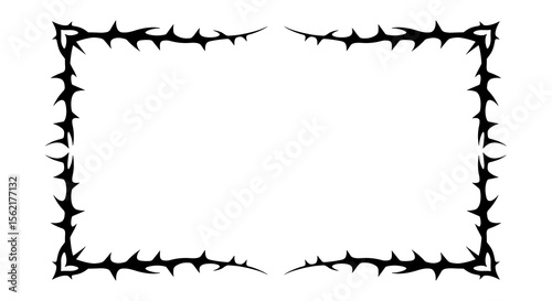 Gothic barbed frame vector illustration for decorative design and borders