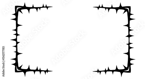 Gothic thorn border vector illustration - design for print, card, poster