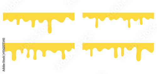 Cheese vector, melted cheese. Flowing liquid isolated on white background. cheese on white background.  leak, splash, spilled liquid.