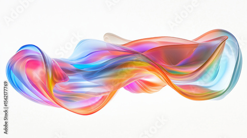 abstract  glass art  with rainbow silhouette 
