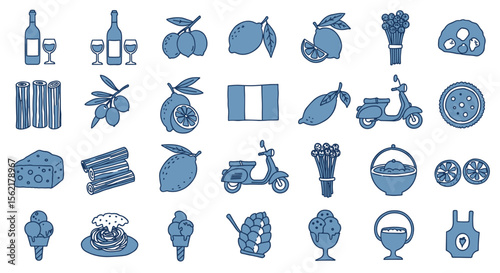 Italian cuisine and culture vector illustration for print and design projects