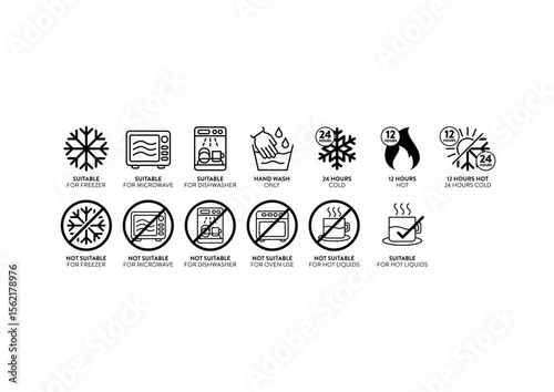 DRINKWARE CARE INSTRUCTIONS LOGO ICONS