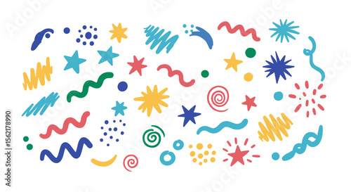 Colorful abstract elements vector illustration for design and decoration in flat style
