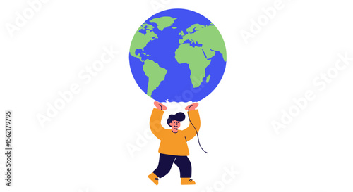 Global responsibility vector illustration - environmental awareness and earth day celebration