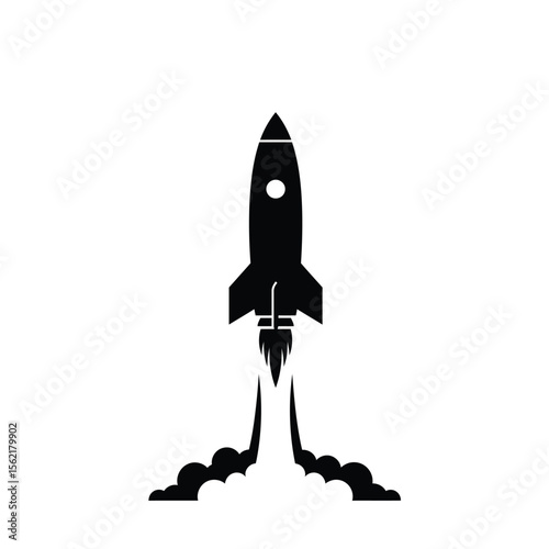 Cartoon rocket spaceship vector illustration