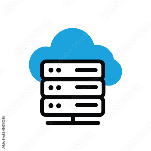 Cloud Server Data Center Hosting Icon