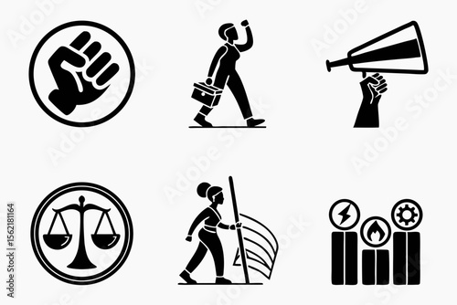 vector illustration of a man holding a sign