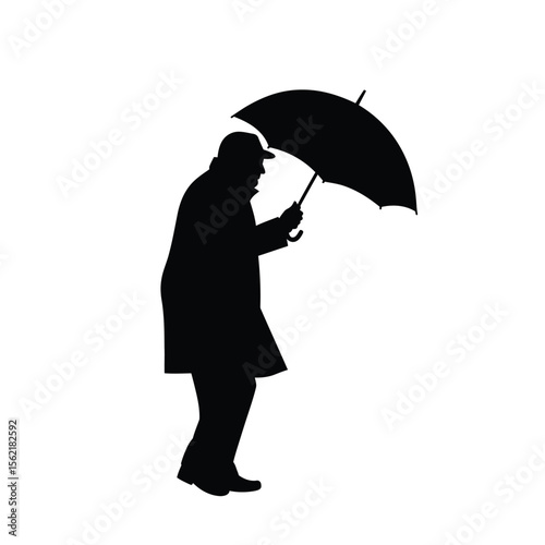 man under an umbrella silhouette 