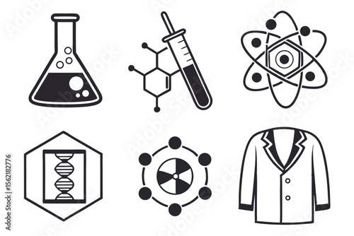 science and chemistry icon set