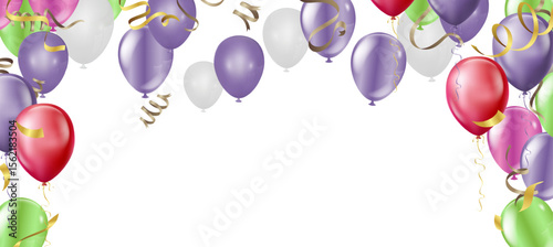 Product launch party and birthday party Red and purple balloons are suitable for use in various events. You can add text to it.