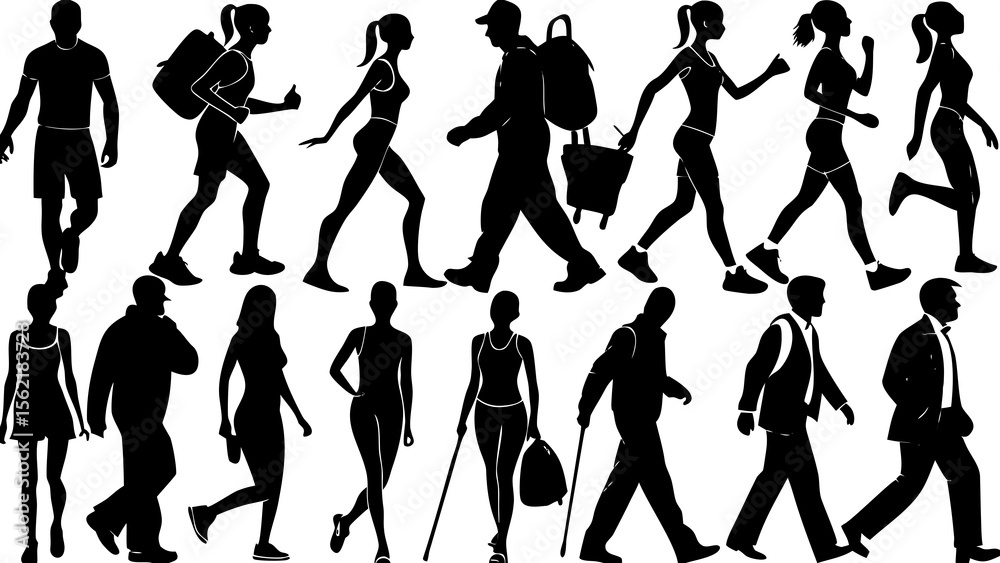 Fototapeta premium silhouettes of people