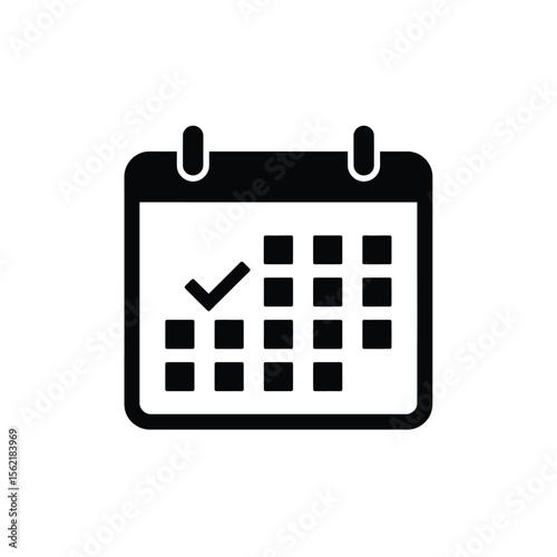 Desktop calendar icon with a highlighted date and month, symbolizing schedule and event reminders