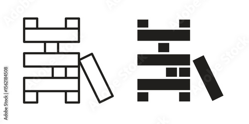 Wooden block icon. modern vector symbols set
