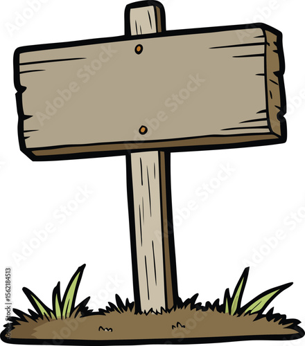Wooden sign colouring book pages for children and adults Wood signboard vector silhouette