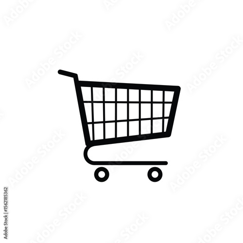 A versatile vector shopping cart icon for e-commerce and retail, suitable for buy buttons and online store navigation