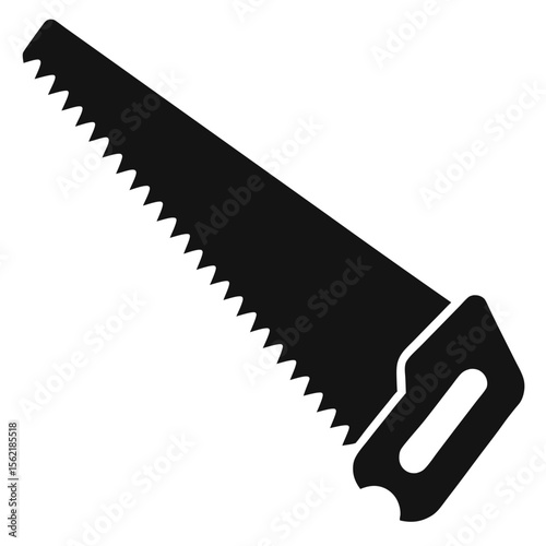 Isolated hand saw with a sharp metal blade, a vital tool for construction and carpentry