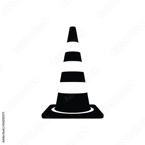 Isolated  traffic cone icon for road construction safety and warning