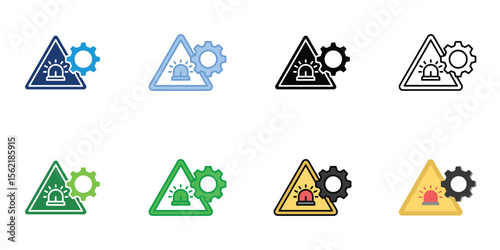 Incident Control Icons Set Vector Multiple Style Collection