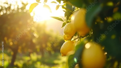 Golden Sunset On Lemon Trees