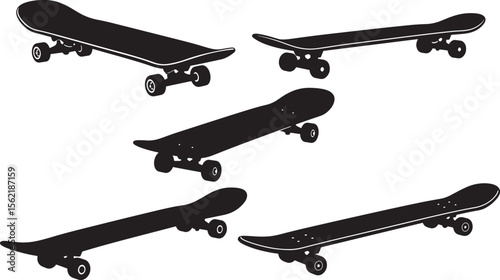 Skateboard sport street board silhouette vector illustration