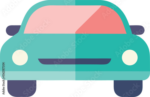 Minimal Car Outline – Pastel Vector for Travel or Automotive Apps