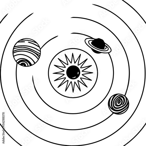 Solar System Planets Vector Illustration Space Design Icon
