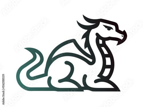 Dragon Logo sat  vector desigen 

