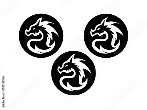 Dragon Logo sat  vector desigen 
