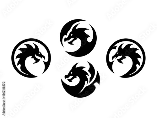 Dragon Logo sat  vector desigen 
