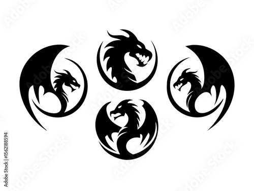 Dragon Logo sat  vector desigen 
